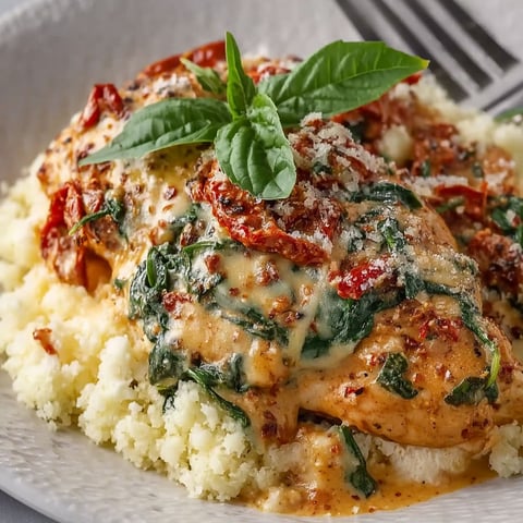A plate of chicken with greens on top.