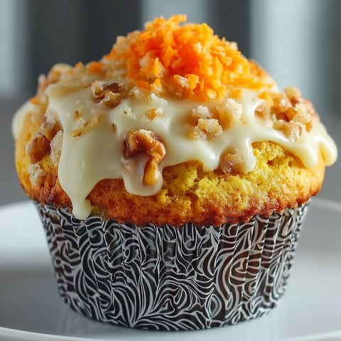 A cupcake with a carrot top.