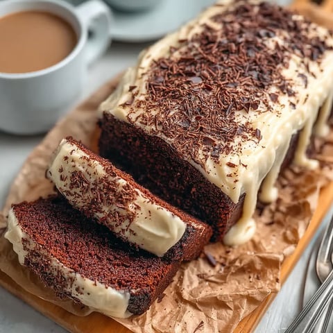A slice of chocolate stout loaf cake.